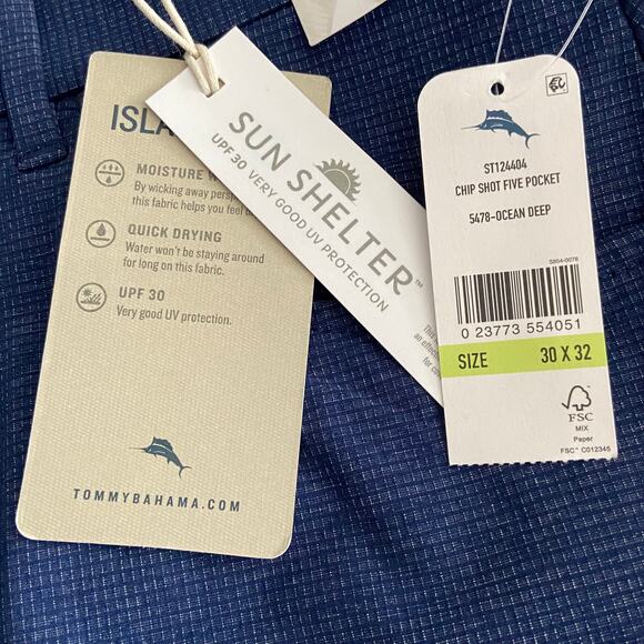 Tommy Bahama Men's 30x32 "Chip Shot 5-Pocket" Pant UPF 30 Ocean Deep Blue NEW - Picture 10 of 10